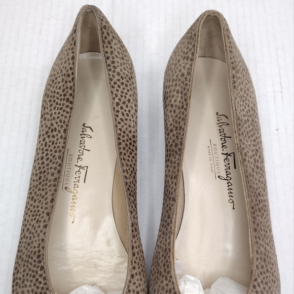Salvatore Ferragamo Lamu Women's Vigogna Print Leather Slip On Loafers Size 9.5B - Picture 7 of 14